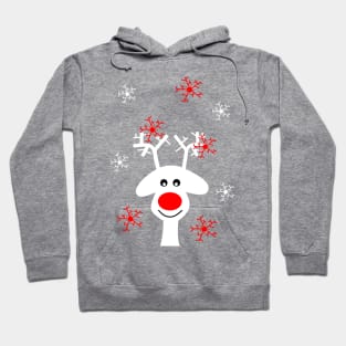 WHITE Christmas Reindeer Hoodie